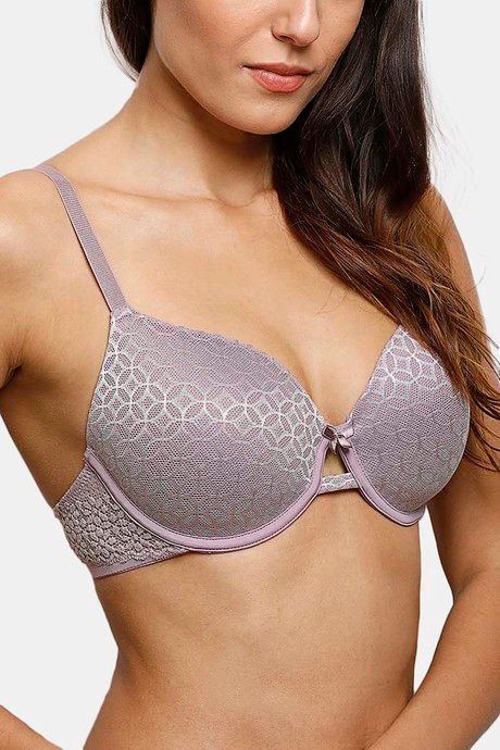 Zivame Moroccan Lace Padded Wired 3/4th Coverage Lace Bra - Valerian — image 4