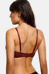 Zivame Moroccan Lace Padded Non Wired 3/4th Coverage Lace Bra - Zinfandel — thumbnail 2