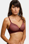 Zivame Moroccan Lace Padded Non Wired 3/4th Coverage Lace Bra - Zinfandel — thumbnail 3