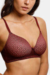 Zivame Moroccan Lace Padded Non Wired 3/4th Coverage Lace Bra - Zinfandel — thumbnail 4