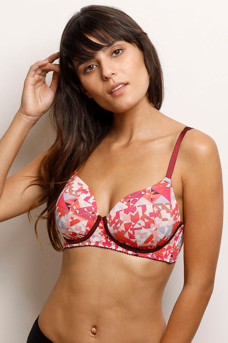 Zivame Moroccan Lace Padded Non Wired 3/4th Coverage T-Shirt Bra - Zinfandel — image 6