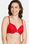 Zivame Modern Grounds Padded Wired 3/4th Coverage T-Shirt Bra - Lipstick Red — thumbnail 1