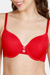 Zivame Modern Grounds Padded Wired 3/4th Coverage T-Shirt Bra - Lipstick Red — thumbnail 4