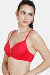 Zivame Modern Grounds Padded Non Wired 3/4th Coverage T-Shirt Bra - Lipstick Red — thumbnail 2