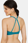 Zivame Modern Grounds Padded Non Wired 3/4th Coverage T-Shirt Bra - Blue — thumbnail 3