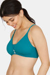 Zivame Modern Grounds Padded Non Wired 3/4th Coverage T-Shirt Bra - Blue — thumbnail 4