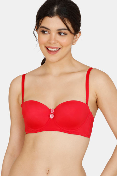 Zivame Modern Grounds Padded Wired 3/4th Coverage Strapless Bra - Lipstick Red — image 4