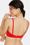 Zivame Modern Grounds Padded Non Wired 3/4th Coverage T-Shirt Bra - Red — thumbnail 2