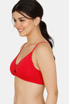 Zivame Modern Grounds Padded Non Wired 3/4th Coverage T-Shirt Bra - Red — thumbnail 3