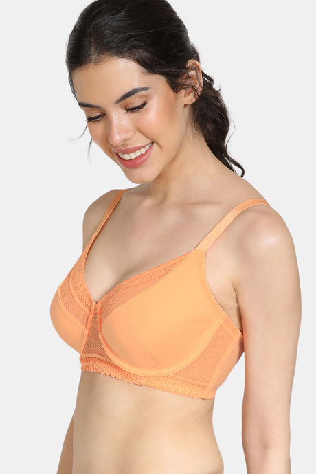 Zivame True Curv Bohemian Magic Double Layered Wired 3/4th Coverage Supper Support Bra - Cantaloupe — image 2