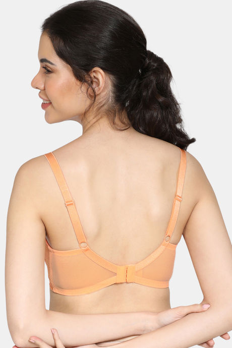 Zivame True Curv Bohemian Magic Double Layered Wired 3/4th Coverage Supper Support Bra - Cantaloupe — image 3