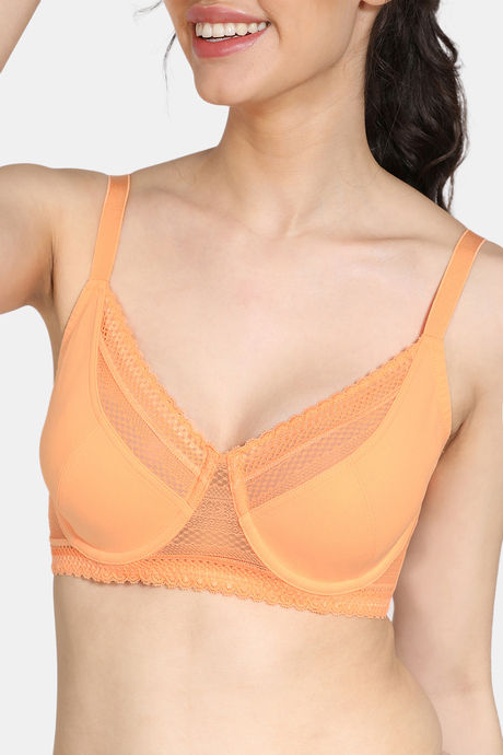 Zivame True Curv Bohemian Magic Double Layered Wired 3/4th Coverage Supper Support Bra - Cantaloupe — image 4