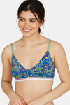 Zivame Tree Of Life Printed Double Layered Non Wired 3/4th Coverage T-Shirt Bra - Classic Blue — thumbnail 1