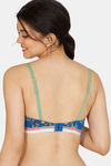 Zivame Tree Of Life Printed Double Layered Non Wired 3/4th Coverage T-Shirt Bra - Classic Blue — thumbnail 2