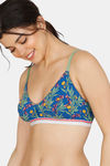 Zivame Tree Of Life Printed Double Layered Non Wired 3/4th Coverage T-Shirt Bra - Classic Blue — thumbnail 4