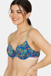 Zivame Tree Of Life Printed Padded Wired 3/4th Coverage T-Shirt Bra - Classic Blue — thumbnail 3