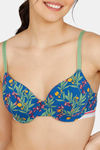 Zivame Tree Of Life Printed Padded Wired 3/4th Coverage T-Shirt Bra - Classic Blue — thumbnail 4