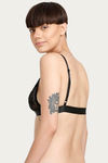 Zivame Single Layered Non Wired Low Coverage Bralette -Black — thumbnail 3