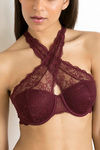 Zivame Luxe Lace Padded Wired 3/4th Coverage Bralette - Zinfandel — thumbnail 1