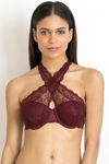 Zivame Luxe Lace Padded Wired 3/4th Coverage Bralette - Zinfandel — thumbnail 2