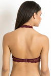 Zivame Luxe Lace Padded Wired 3/4th Coverage Bralette - Zinfandel — thumbnail 3