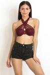 Zivame Luxe Lace Padded Wired 3/4th Coverage Bralette - Zinfandel — thumbnail 4
