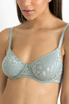 Zivame Luxe Lace Double Layered Wired Low Coverage Bra-Silver Blue — thumbnail 5