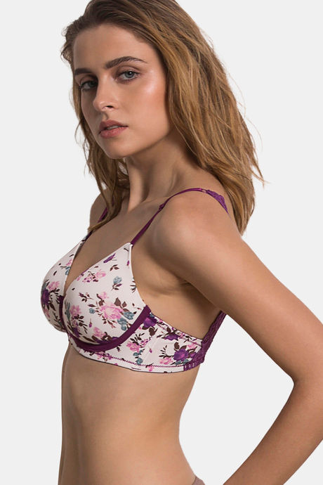 Zivame Color Struck Padded Non Wired 3/4th Coverage Pretty Back Bra - Phlox — image 3