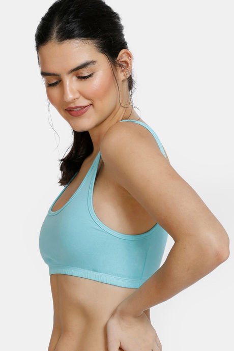 Zivame Double Layered Non Wired 3/4th Coverage Reversible T-Shirt Bra - Aqua Black — image 2