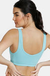 Zivame Double Layered Non Wired 3/4th Coverage Reversible T-Shirt Bra - Aqua Black — thumbnail 3