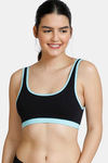 Zivame Double Layered Non Wired 3/4th Coverage Reversible T-Shirt Bra - Aqua Black — thumbnail 5