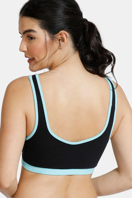 Zivame Double Layered Non Wired 3/4th Coverage Reversible T-Shirt Bra - Aqua Black — image 7