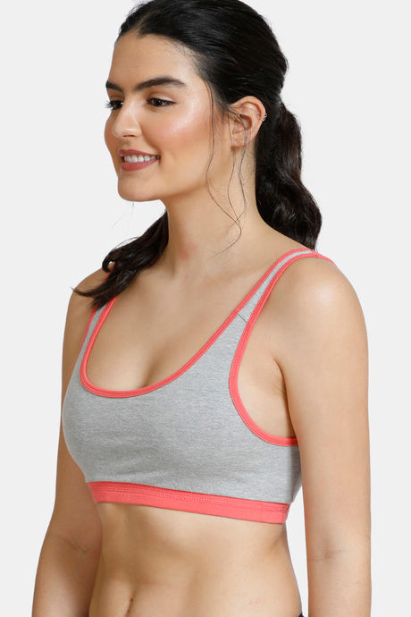 Zivame Double Layered Non Wired 3/4th Coverage Reversible T-Shirt Bra - Peach Grey — image 2