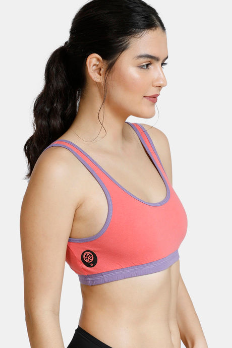 Zivame Double Layered Non Wired 3/4th Coverage Reversible T-Shirt Bra - Peach Purple — image 2