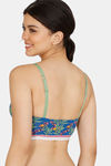 Zivame Tree Of Life Printed Double Layered Non Wired 3/4th Coverage Bralette - Classic Blue — thumbnail 2