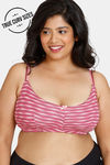 Zivame True Curv Printed Fashion Double Layered Non Wired Full Coverage Sag Lift Bra - Maroon — thumbnail 1