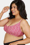 Zivame True Curv Printed Fashion Double Layered Non Wired Full Coverage Sag Lift Bra - Maroon — thumbnail 4
