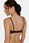 Zivame Beautiful Basics Double Layered Non Wired 3/4th Coverage T-Shirt Bra - Wine — thumbnail 2