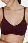 Zivame Beautiful Basics Double Layered Non Wired 3/4th Coverage T-Shirt Bra - Wine — thumbnail 4