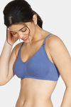 Zivame Beautiful Basics Double Layered Non Wired 3/4th Coverage T-Shirt Bra - Purple — thumbnail 3