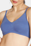 Zivame Beautiful Basics Double Layered Non Wired 3/4th Coverage T-Shirt Bra - Purple — thumbnail 4