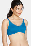 Zivame Joy Ride Double Layered Non Wired 3/4th Coverage T-Shirt Bra - Mykons Blue — thumbnail 1