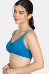 Zivame Joy Ride Double Layered Non Wired 3/4th Coverage T-Shirt Bra - Mykons Blue — thumbnail 3