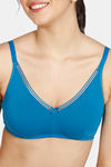 Zivame Joy Ride Double Layered Non Wired 3/4th Coverage T-Shirt Bra - Mykons Blue — thumbnail 4