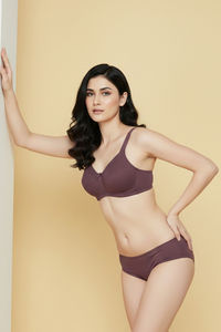 Zivame Double Layered Non Wired 3/4th Coverage Tshirt Bra - Flint — thumbnail 5