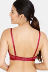Zivame Jacquard Scrolls Single Layered Non Wired 3/4th Coverage T-Shirt Bra - Rhododendron — thumbnail 2