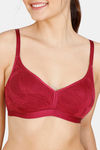 Zivame Jacquard Scrolls Single Layered Non Wired 3/4th Coverage T-Shirt Bra - Rhododendron — thumbnail 4