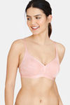 Zivame Jacquard Scrolls Single Layered Non Wired 3/4th Coverage T-Shirt Bra - Rose Tan — thumbnail 1