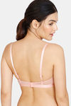 Zivame Jacquard Scrolls Single Layered Non Wired 3/4th Coverage T-Shirt Bra - Rose Tan — thumbnail 2