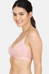 Zivame Jacquard Scrolls Single Layered Non Wired 3/4th Coverage T-Shirt Bra - Rose Tan — thumbnail 3